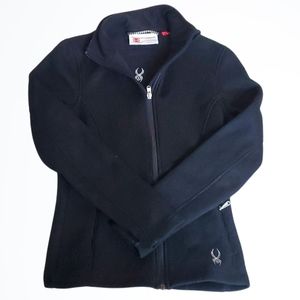 Spyder Women's Black Fitted Long Sleeve Full Zipper Core Sweater Size Small